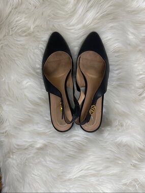 Cole Haan Black Slingback Flats - Women's Pointed-Toe Comfort